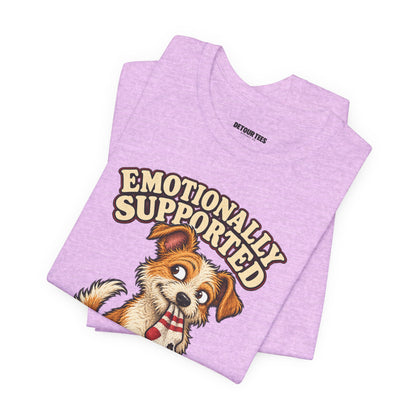 Emotionally Supported by a Menace Tee — Cute Puppy Graphic T‑Shirt