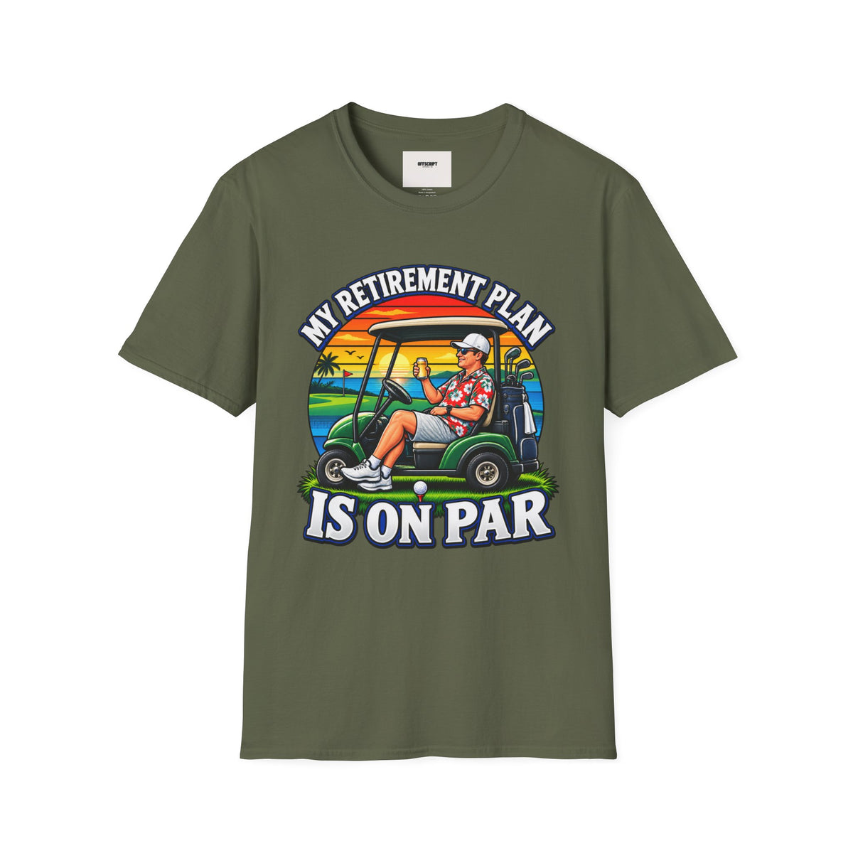 Retirement Golf T-Shirt — “My Retirement Plan Is On Par” Vintage Golf Cart Design