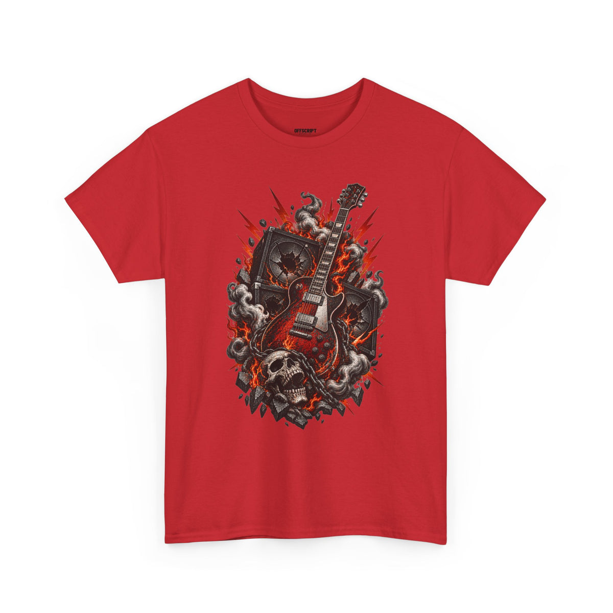 Electric Skull Guitar T‑Shirt — Rock & Metal Graphic Tee for Musicians and Fans