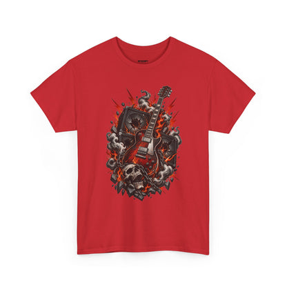 Electric Skull Guitar T‑Shirt — Rock & Metal Graphic Tee for Musicians and Fans