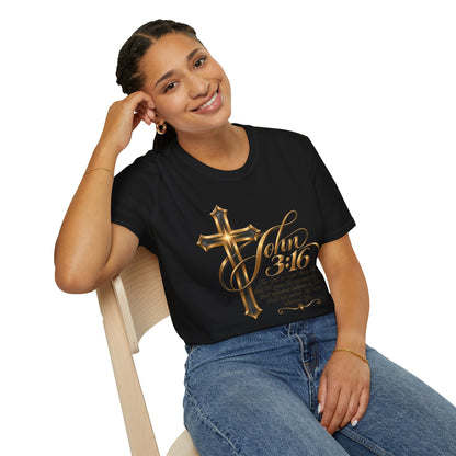 John 3:16 Cross T-Shirt — Inspirational Christian Scripture Tee