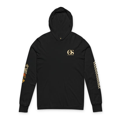 Long Sleeve Hoodie — 'Off Script' Desert Sunset Road Graphic