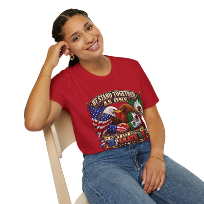 We Stand Together As One Eagle T-Shirt — USA & Mexico Unity Patriotic Tee