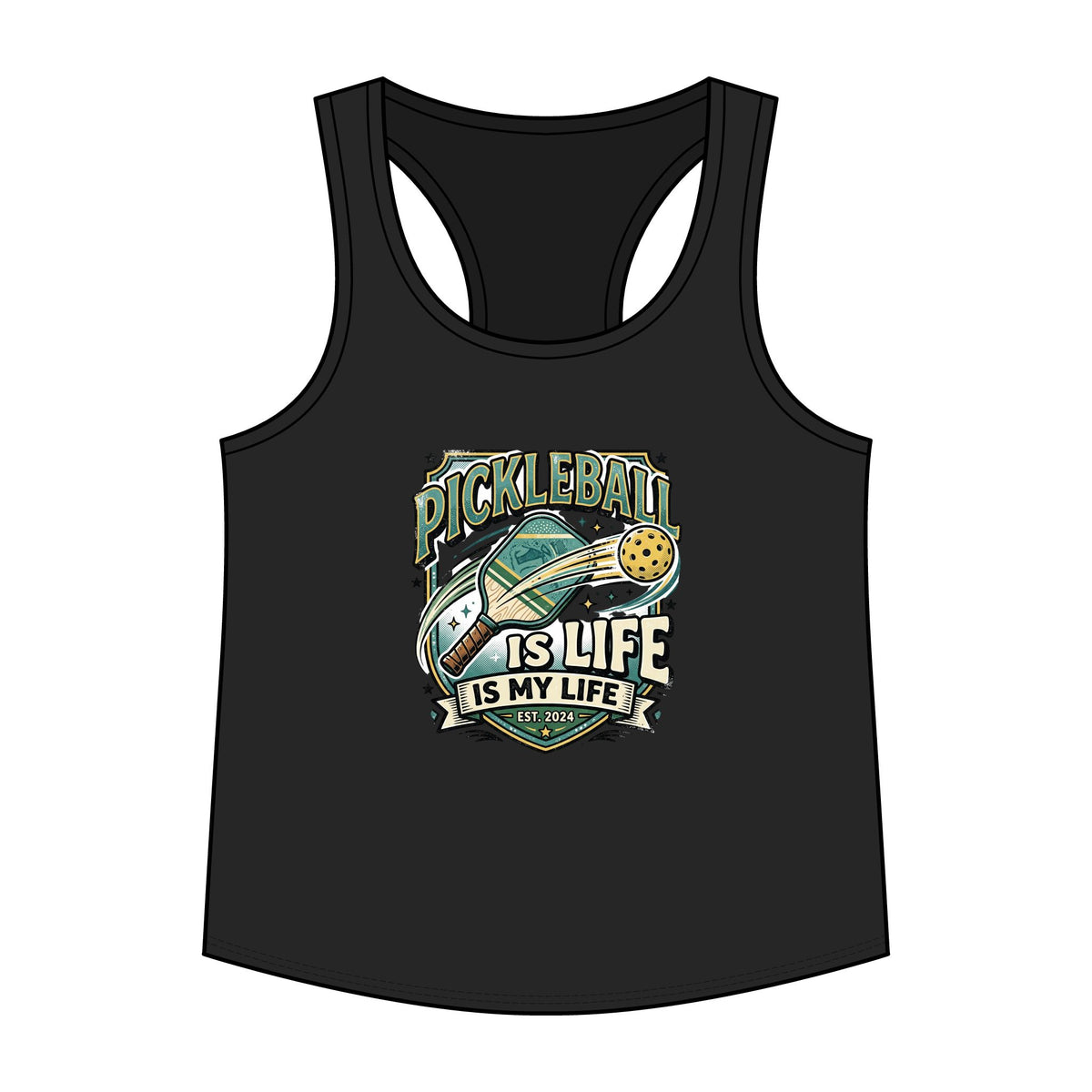 Pickleball Is My Life Women's Racerback Tank Top - Athletic Maple Graphic