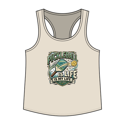 Pickleball Is My Life Women's Racerback Tank Top - Athletic Maple Graphic