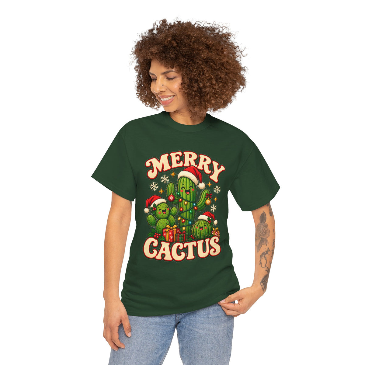 Merry Cactus Christmas Tee — Festive Holiday Cactus Shirt
