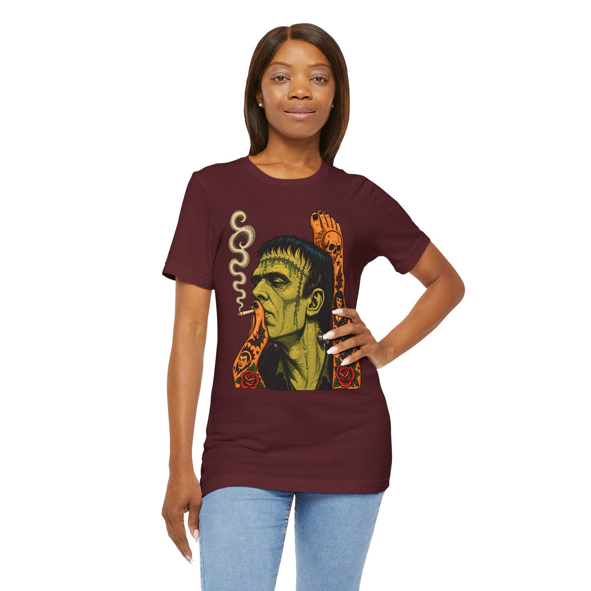 Vintage Frankenstein Smoking Monster T-Shirt