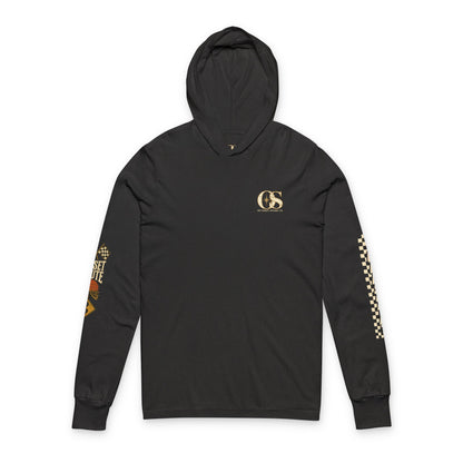 Long Sleeve Hoodie — 'Off Script' Desert Sunset Road Graphic