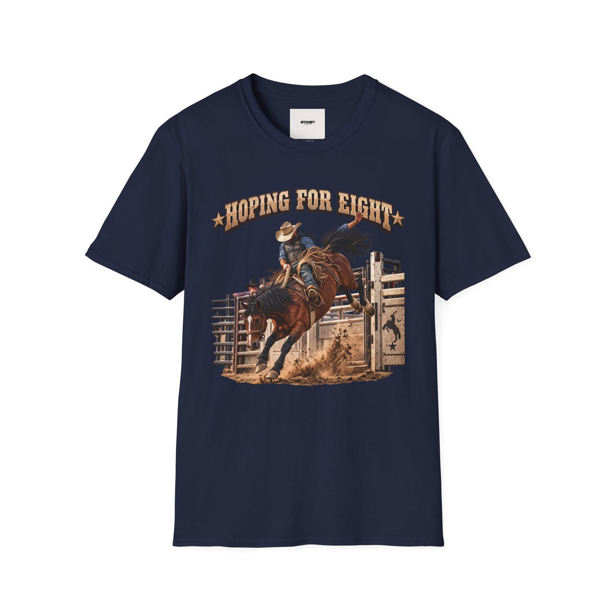 Hoping for Eight Rodeo T-Shirt — Bull Riding Western Tee