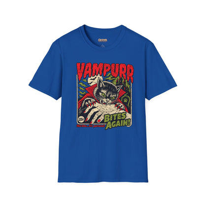 Vampurr Bites Again Cat Horror Graphic T-Shirt