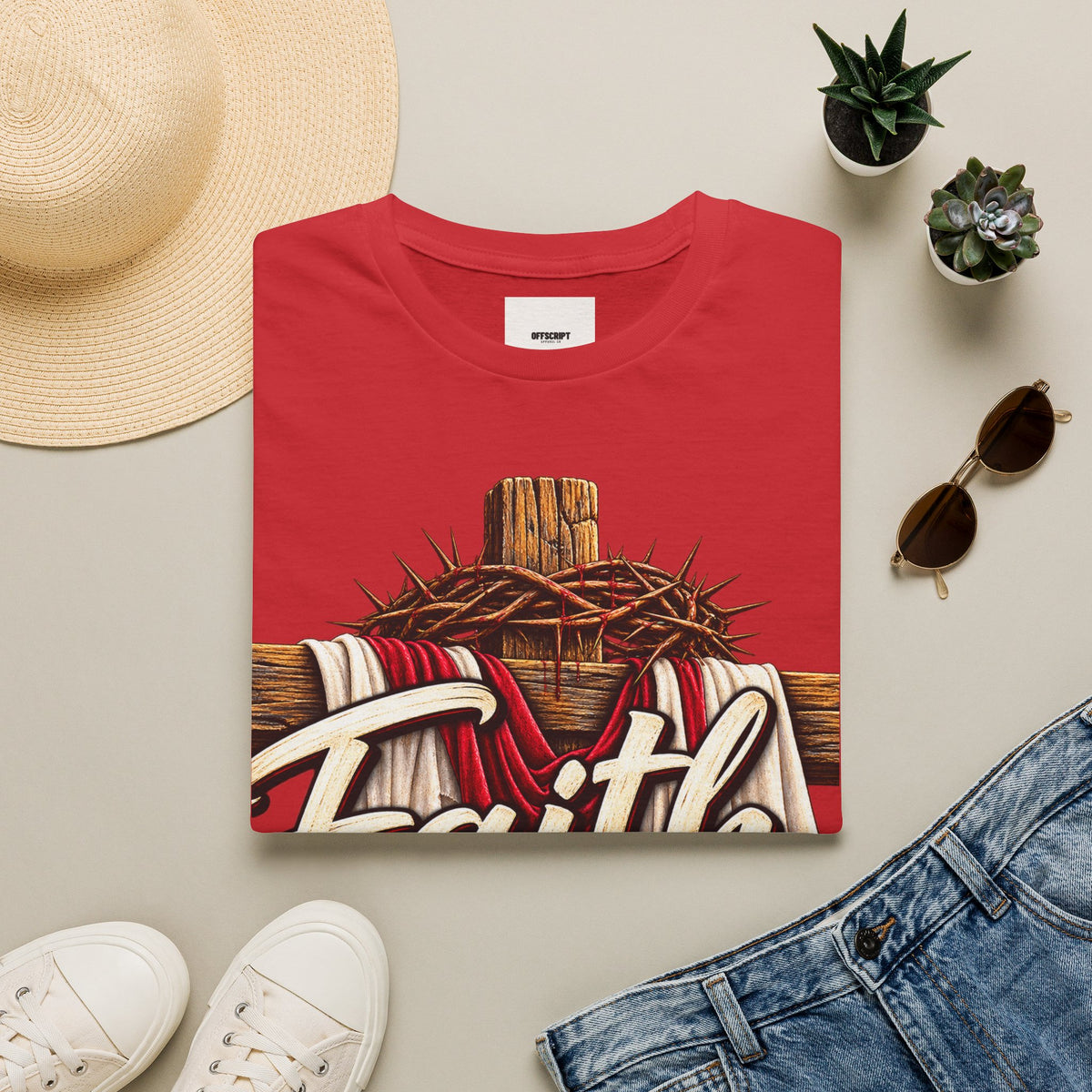 Faith Cross T-Shirt — "Faith Makes All Things Possible" Christian Tee