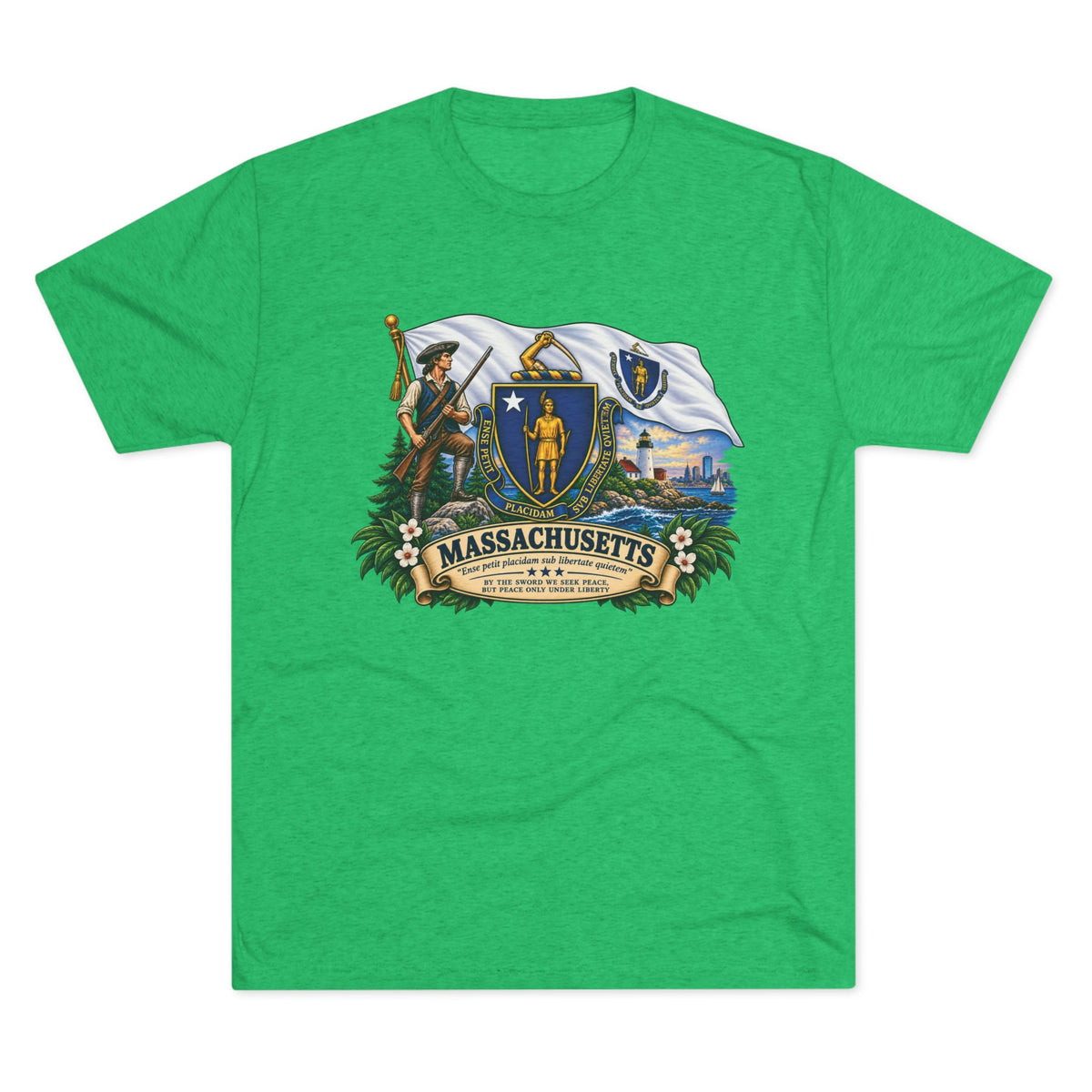 Massachusetts State Flag T‑Shirt — Vintage Coat of Arms Tee
