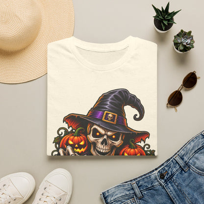 Halloween Skull Witch T-Shirt — Trick or Treat Pumpkin Graphic Tee