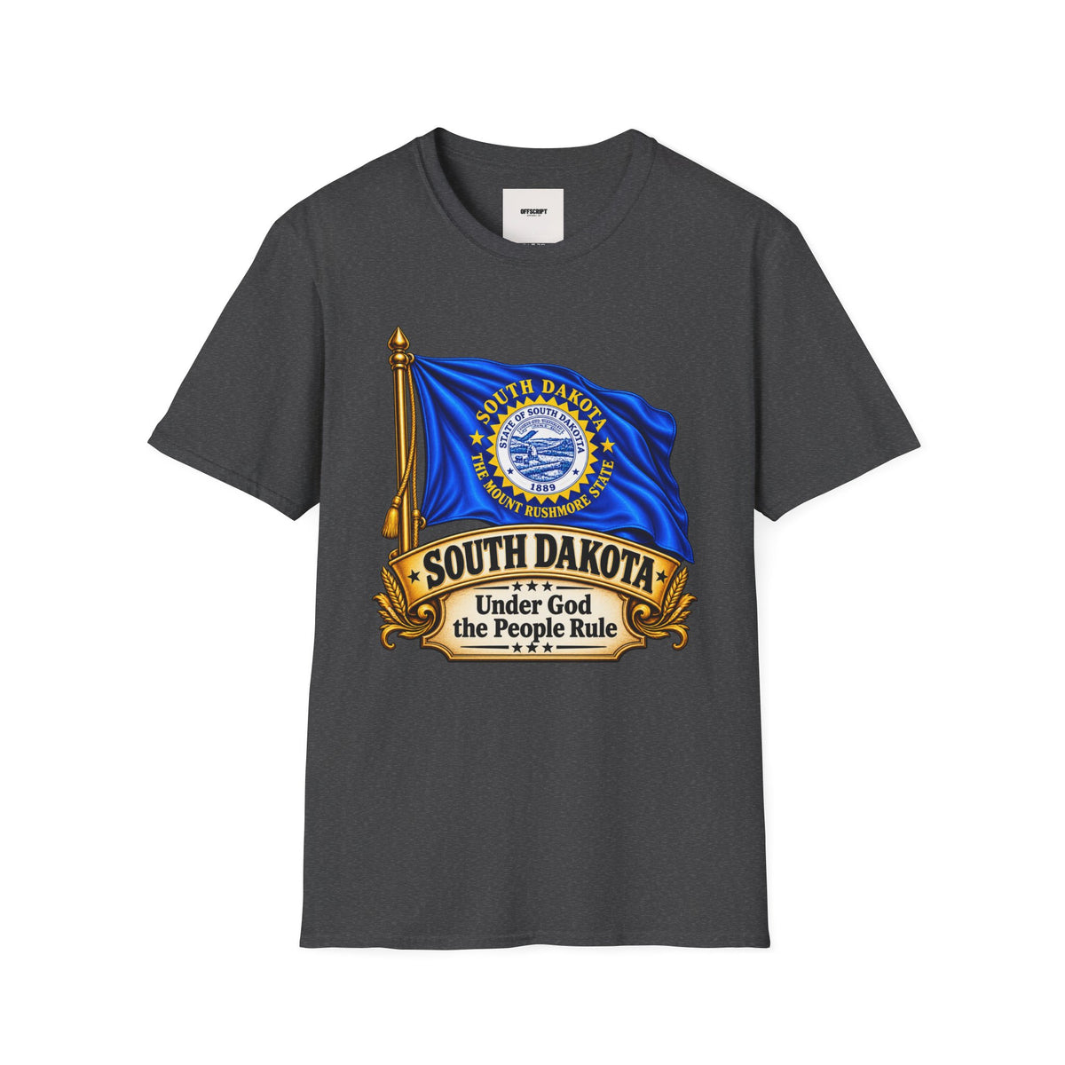 South Dakota Flag T‑Shirt — "Under God the People Rule" State Pride Tee