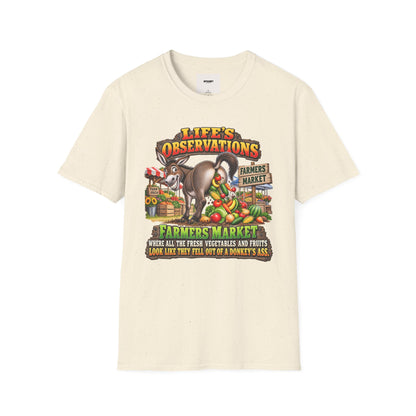 Life's Observations Farmers Market T-Shirt — Funny Donkey Produce Graphic Tee