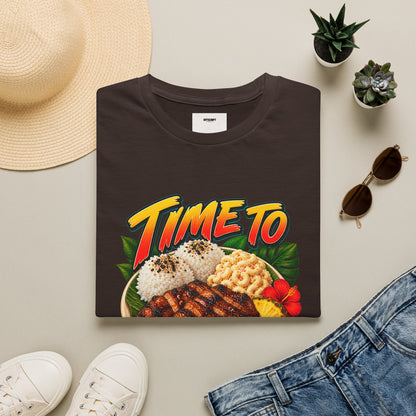 Time To Grind T-Shirt — Hawaiian Plate BBQ Graphic Tee