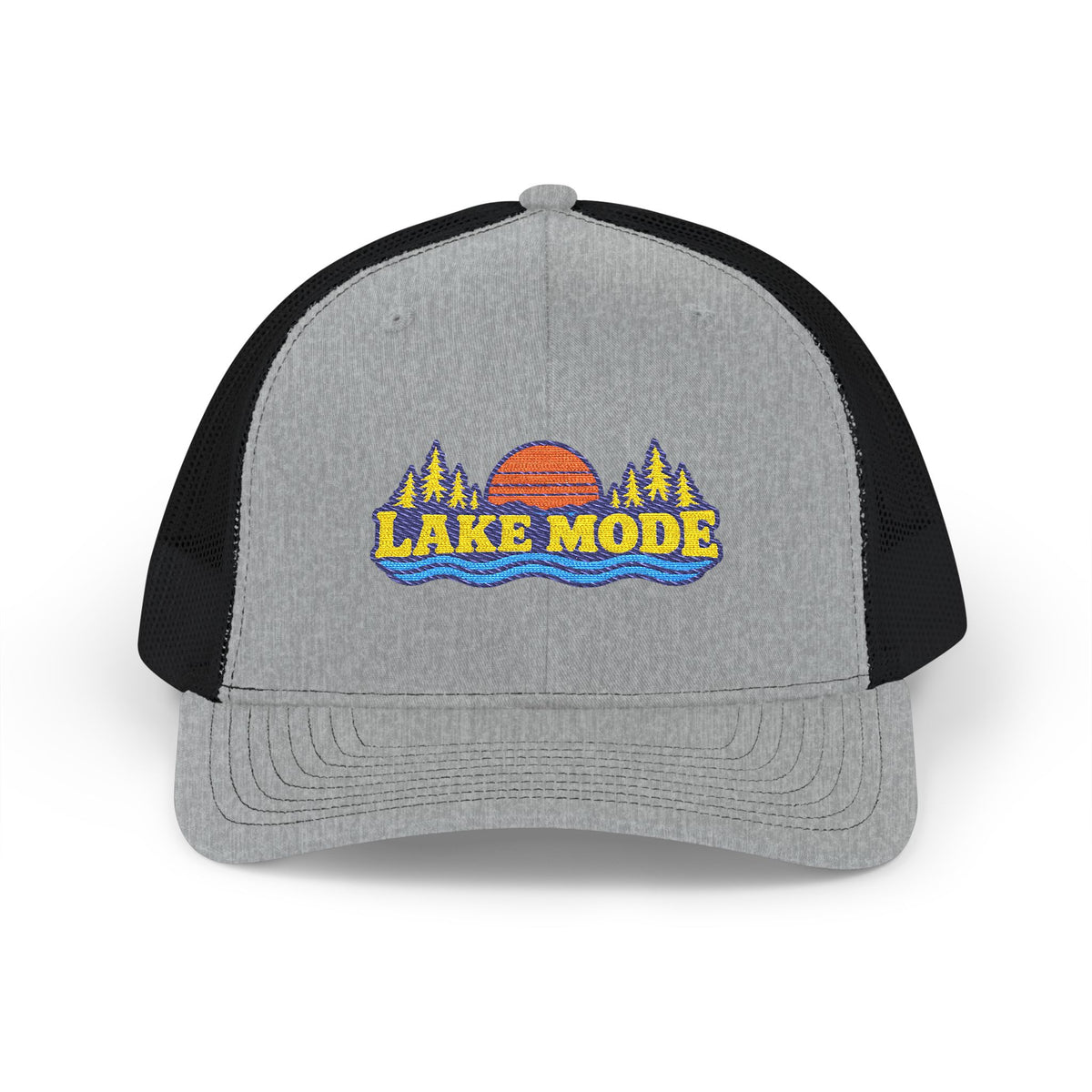 Lake Mode Trucker Hat — Embroidered Sunset Snapback Cap