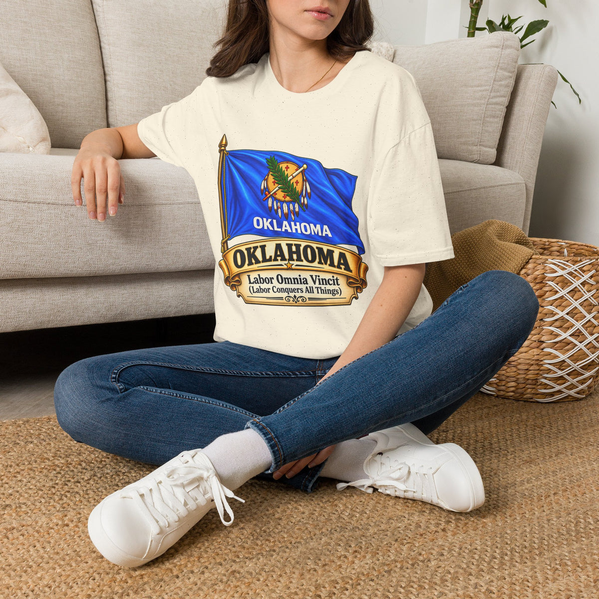 Oklahoma Flag T-Shirt — State Pride Tee with 'Oklahoma' & Seal