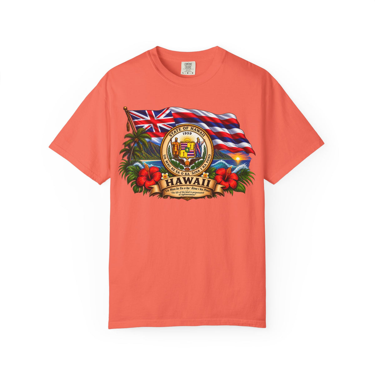 Hawaii State Seal Tee — Vintage Hawaiian Flag & Hibiscus T-Shirt