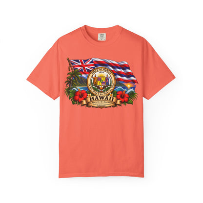 Hawaii State Seal Tee — Vintage Hawaiian Flag & Hibiscus T-Shirt