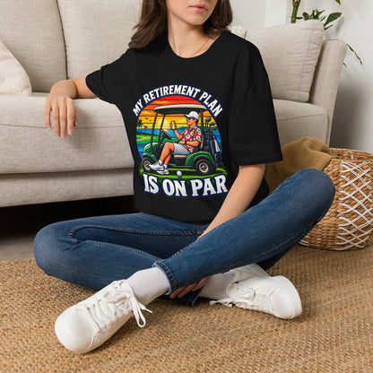 Retirement Golf T-Shirt — “My Retirement Plan Is On Par” Vintage Golf Cart Design
