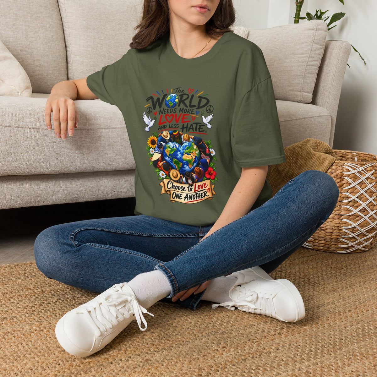 Love Over Hate T‑Shirt — "The World Needs More Love and Less Hate" Graphic Tee
