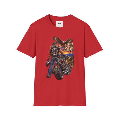 Biker Eagle T-Shirt — "Ride Free, Live Loud" Motorcycle Tee