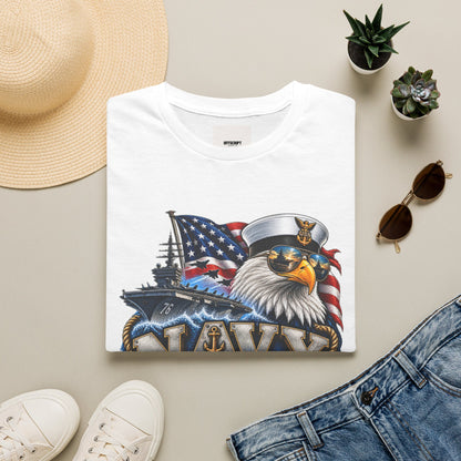 Navy Veteran Eagle T‑Shirt — Patriotic US Navy Flag Design