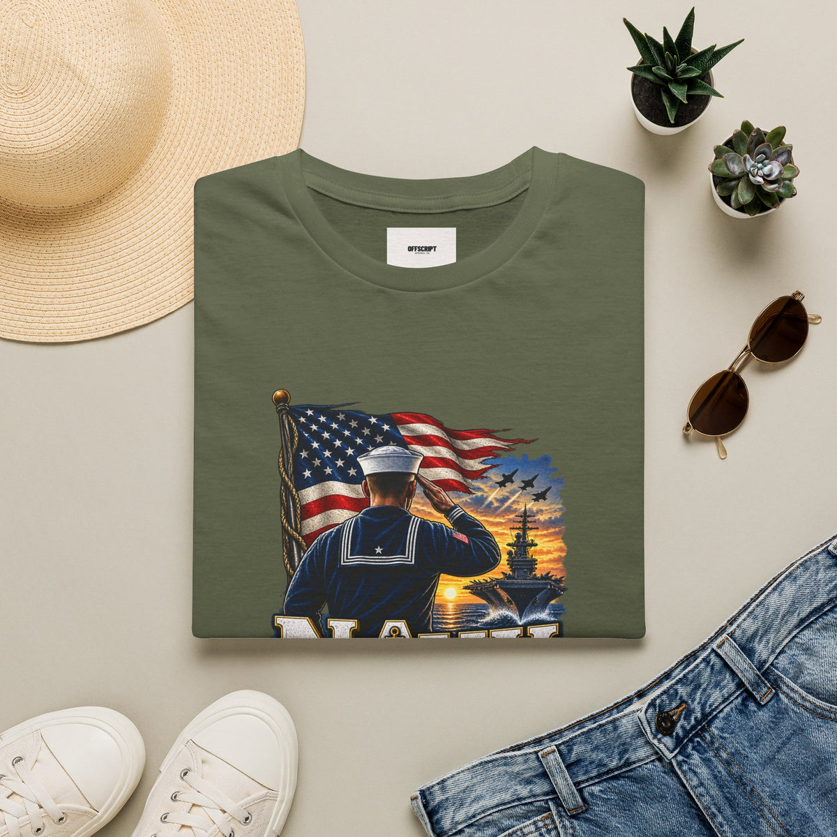 Navy Veteran Salute T‑Shirt – American Flag Military Tribute