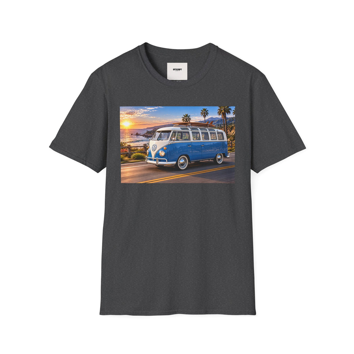 Vintage VW Bus T‑Shirt — Retro Surf Van Sunset Graphic Tee