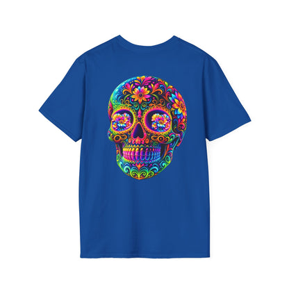 Sugar Skull T-Shirt — Colorful Day of the Dead Floral Skull Tee