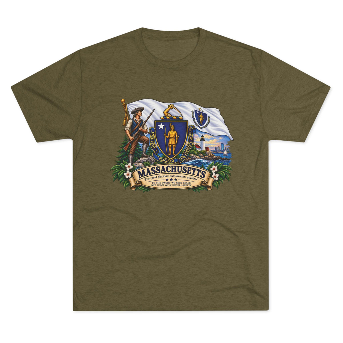 Massachusetts State Flag T‑Shirt — Vintage Coat of Arms Tee