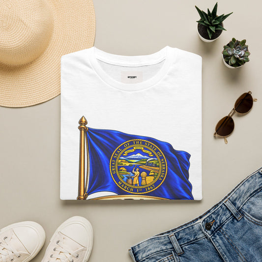 Nebraska State Flag T-Shirt — 'Equality Before the Law' Vintage Seal Tee
