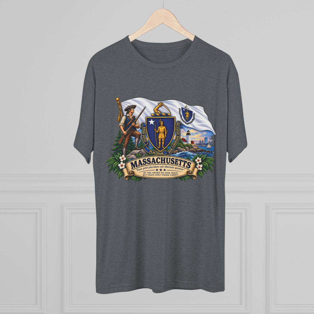 Massachusetts State Flag T‑Shirt — Vintage Coat of Arms Tee