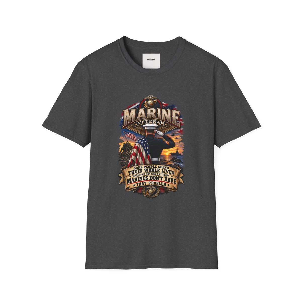 Marine Veteran T-Shirt — Proud USMC Eagle & Flag Tribute Tee