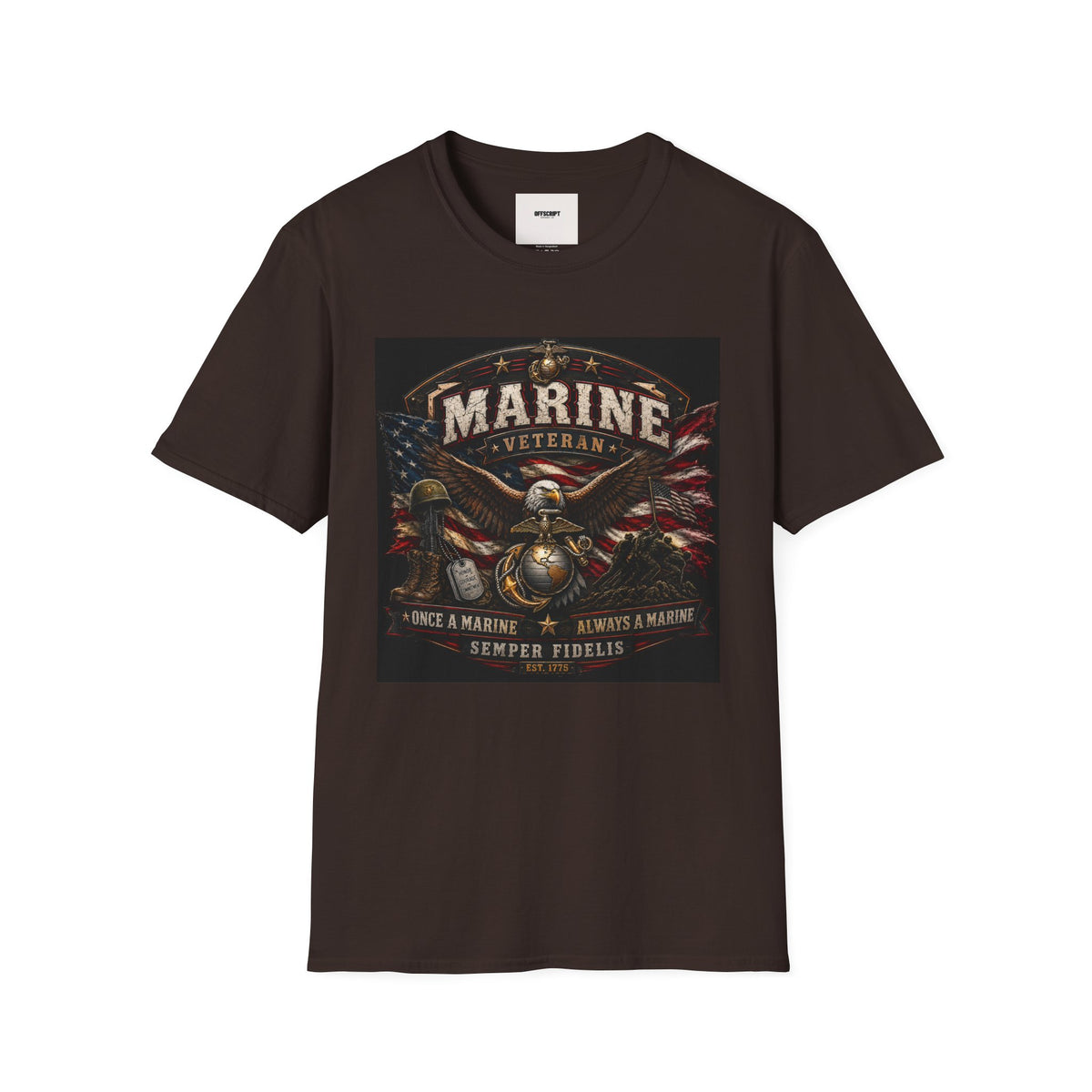 Marine Veteran T‑Shirt — Patriotic Eagle & American Flag Military Tribute