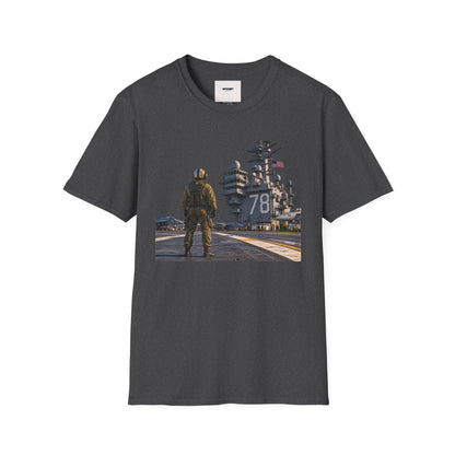 Aircraft Carrier Deck T‑Shirt – Navy Sailor & Carrier 78 Graphic