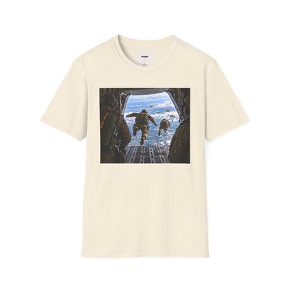 Parachute Jump Soldiers T-Shirt — Military Airborne Jump Photo Tee