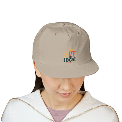 SPF IDGAF Surf Cap | Retro Sun Typography Hat