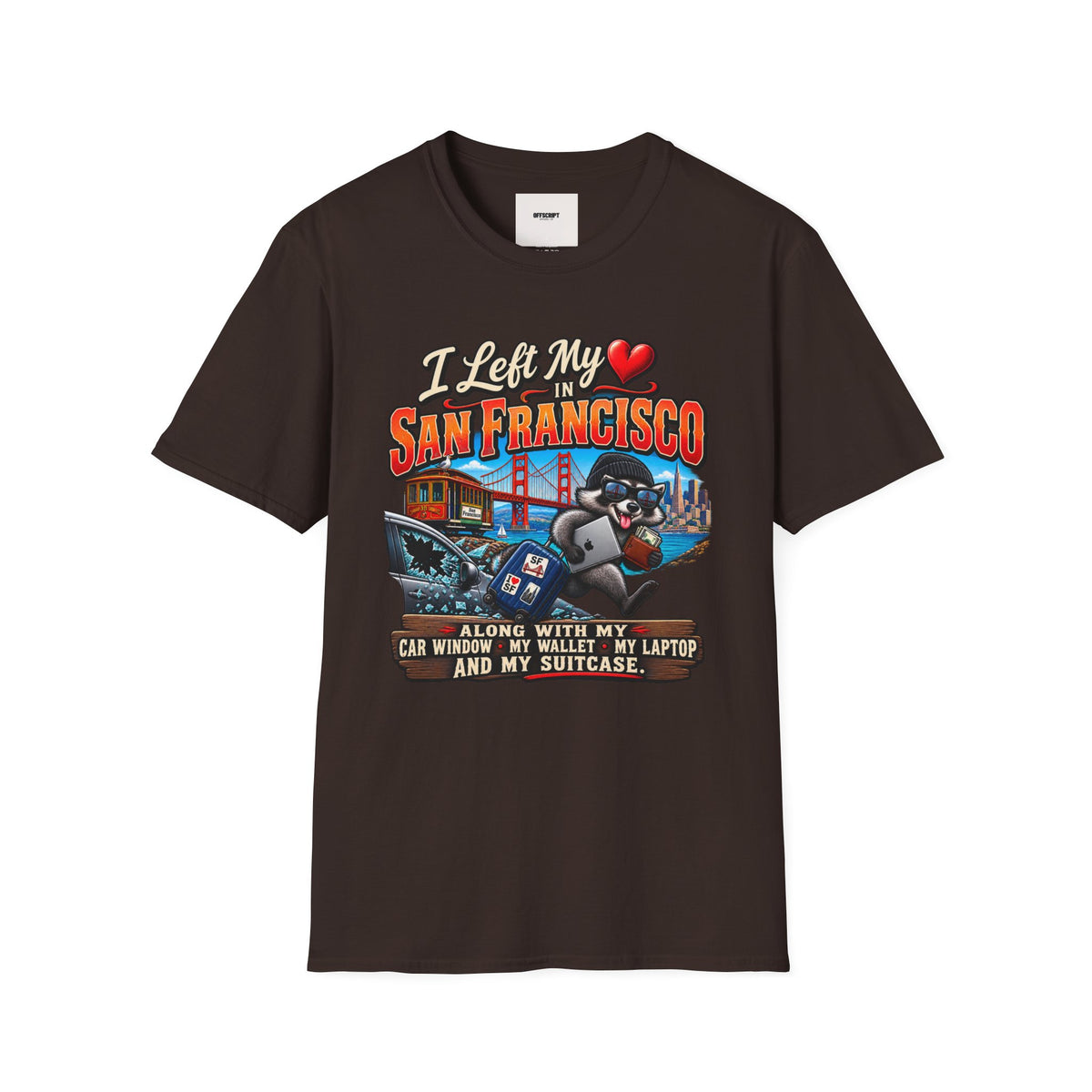 “I Left My Heart in San Francisco” T-Shirt — Vintage Golden Gate Cityscape Tee