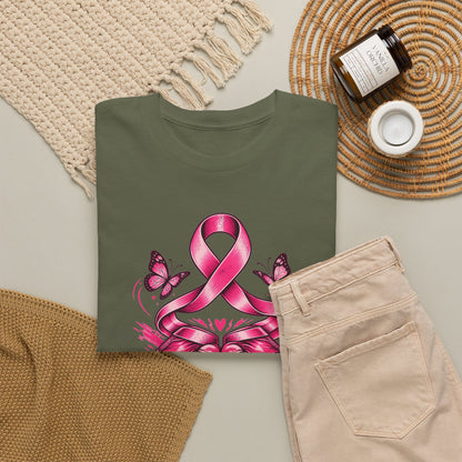 T-Shirt — Her Fight Our Strength Pink Ribbon Breast Cancer Awareness Tee