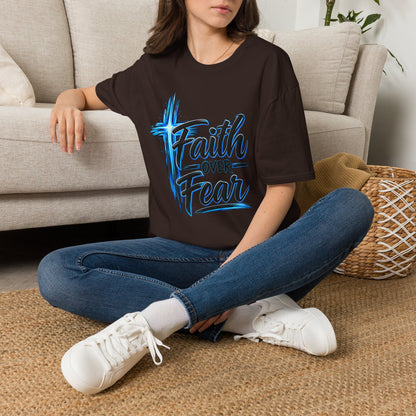 Faith Over Fear T‑Shirt — Christian Cross Inspirational Graphic Tee