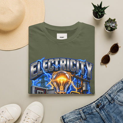 Electricity Graphic T-Shirt — Vintage Lightbulb Power Design