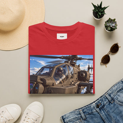 Attack Helicopter Photo T-Shirt — Military Aviator Crew Tee