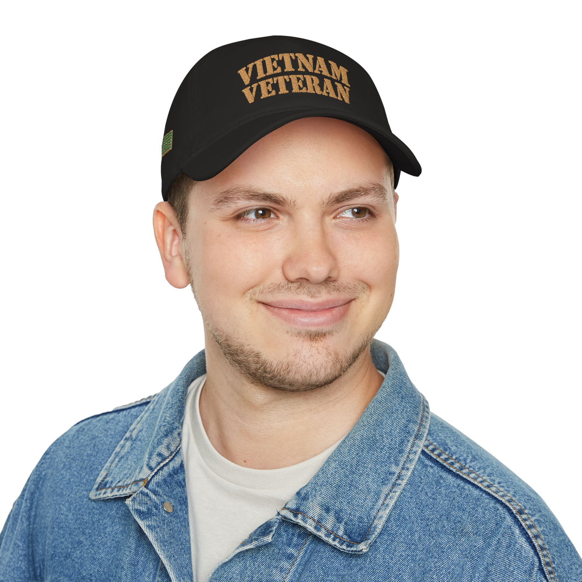 Vietnam Veteran Baseball Cap — Embroidered Gold Text Low Profile Hat for Veterans & Memorial Events