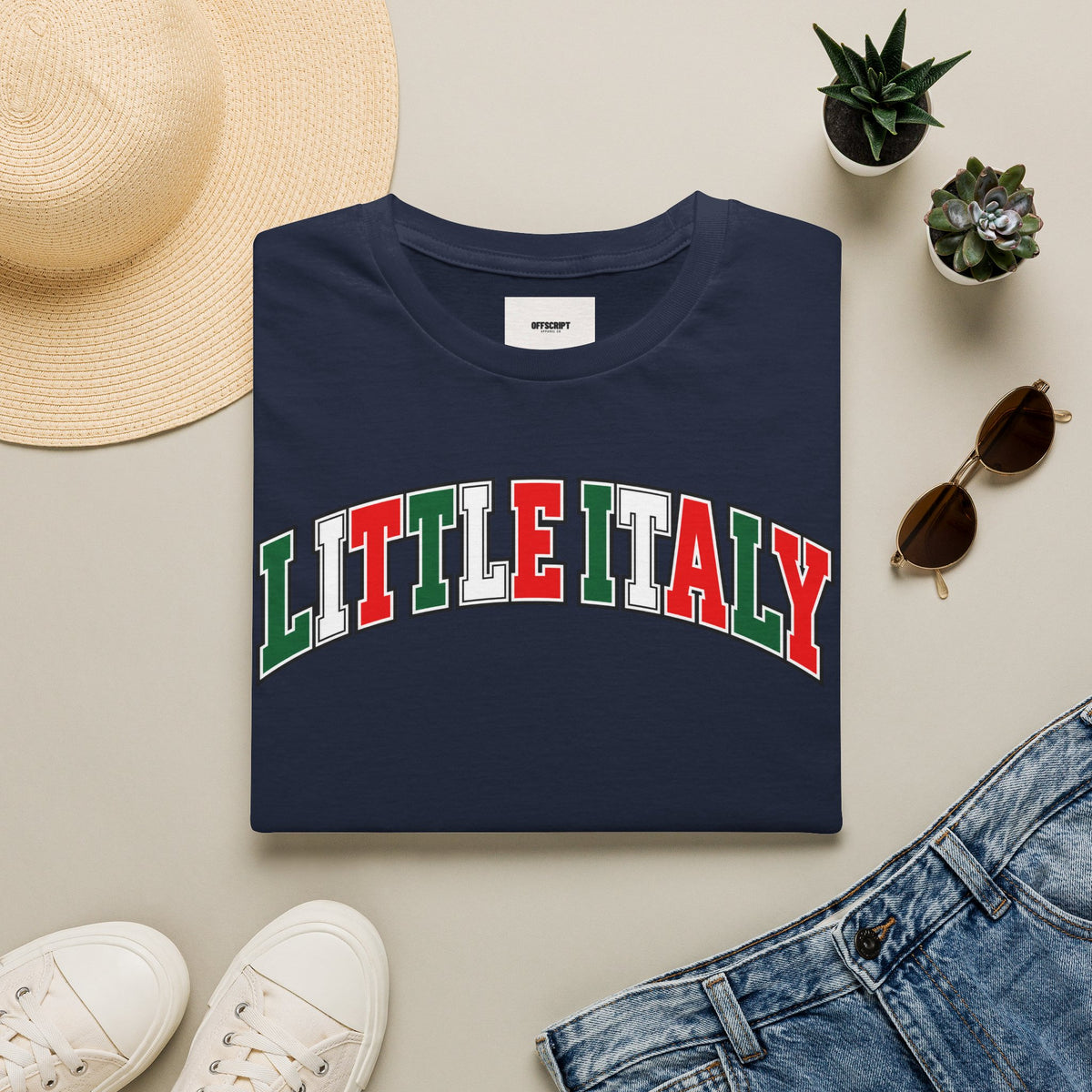Little Italy T-Shirt — Vintage Italian Flag Graphic Tee