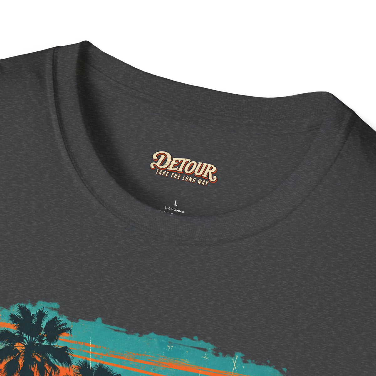 Retro Sunset Van T-Shirt – Tropical Beach Road Trip Graphic