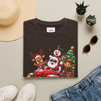 Christmas Crew T‑Shirt — Santa, Reindeer & Snowman Holiday Tee