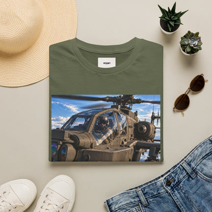 Attack Helicopter Photo T-Shirt — Military Aviator Crew Tee