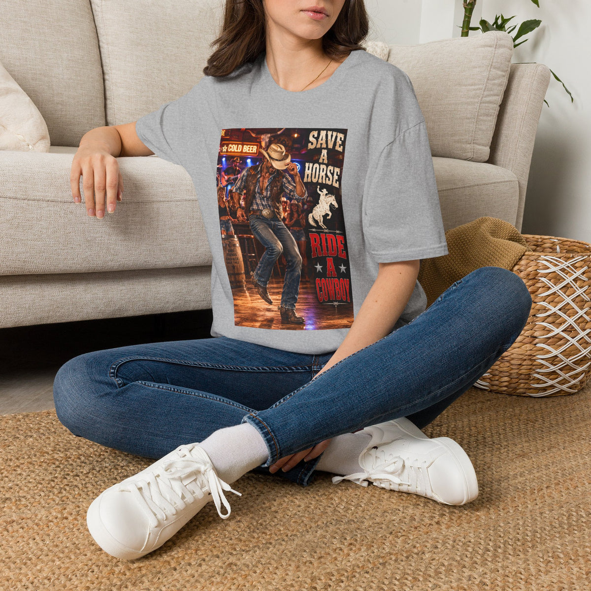 Save a Horse Ride a Cowboy T-Shirt — Country Western Cowboy Graphic Tee